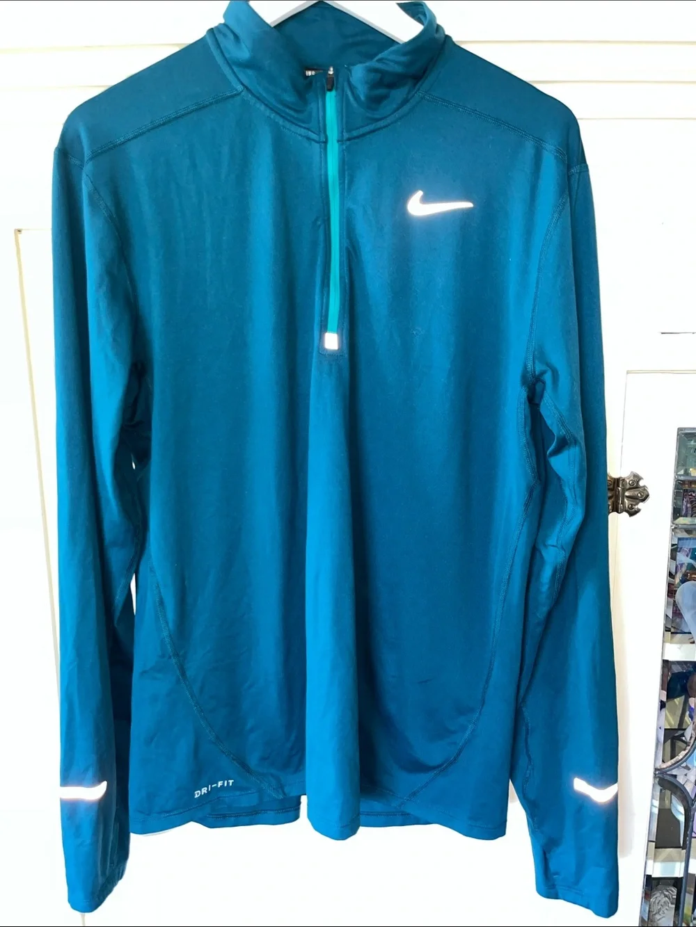 Nike Men's Teal Half-Zip Dri-FIT RUNNING top
